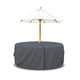 Covers & All Patio Round Table and Chair set cover with Umbrella Hole - Heavyduty 12 Oz Waterproof Outdoor Backyard furniture cover with Air pocket & Drawstring for Snug fit. (95" Dia x 24" H, Grey)