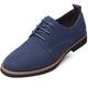 Mens Suede Shoes Dress Shoes Classic Oxford-Fashion Lace Up Derby Shoes Blue UK 9