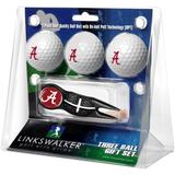 Alabama Crimson Tide 3-Pack Golf Ball Gift Set with Black Crosshair Divot Tool