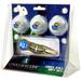 Kansas Jayhawks 3-Pack Golf Ball Gift Set with Gold Crosshair Divot Tool