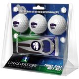 Kansas State Wildcats 3-Pack Golf Ball Gift Set with Hat Trick Divot Tool