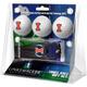 Illinois Fighting Illini 3-Pack Golf Ball Gift Set with Black Hat Trick Divot Tool