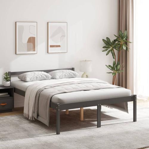 vidaXL Seniorenbett Grau 120×200 cm Massivholz Kiefer