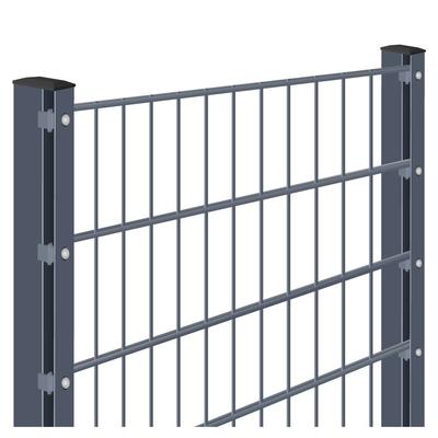 Doppelstabmattenzaun zum Einbetonieren Rundum-sorglos-Paket Anthrazit Komplettset, Halteplättchen, 1030 mm,2 Ecken,60 m,8/6/8 mm Image