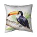 East Urban Home Toucan Perched - Double Sided Print Indoor Pillow Polyester | 16 H x 16 W x 1 D in | Wayfair 62890123744241DAB09F50A419600A89