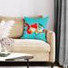 East Urban Home Flamingo Square Pillow Cover & Insert Polyester/Polyfill blend in Blue | 21 H x 19 W x 5.25 D in | Wayfair