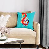 East Urban Home Colorful Flamingo Square Pillow Cover & Insert Polyester/Polyfill blend in Blue | 21 H x 19 W x 5.25 D in | Wayfair