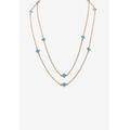 Women's Gold Tone Endless 48" Necklace with Princess Cut Birthstone by PalmBeach Jewelry in March