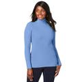 Plus Size Women's Ribbed Cotton Turtleneck Sweater by Jessica London in French Blue (Size 38/40) Sweater 100% Cotton