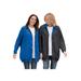 Plus Size Women's Fleece Nylon Reversible Jacket by Woman Within in Bright Cobalt Heather Grey (Size 7X) Rain Jacket