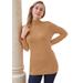 Plus Size Women's Cotton Cashmere Turtleneck by Jessica London in Brown Maple (Size 42/44) Sweater