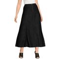 Plus Size Women's Invisible Stretch® Contour A-line Maxi Skirt by Denim 24/7 in Black Denim (Size 36 W)