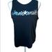 Nike Tops | Nike Athletic Dri-Fit Tank Top With Silver Metallic Lettering Size Medium | Color: Black/Silver | Size: M