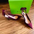 Kate Spade Shoes | Kate Spade Sheena Comfortable Genuine Leather & Suede Velvet Back Bow Size 9 | Color: Purple | Size: 9