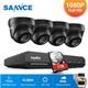 Sannce - 4CH 1080p Système de caméra de sécurité dvr 5 en 1 avec caméras de surveillance cctv
