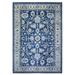 Shahbanu Rugs Denim Blue Hand Knotted Fine Peshawar with All Over Heriz Design Densely Woven Soft Wool Oriental Rug (10'x14'2")