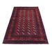 Shahbanu Rugs Deep and Saturated Red Afghan Khamyab Bokara Velvety Wool with Tribal Design Hand Knotted Oriental Rug (4' x 6'2")