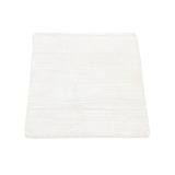 Shahbanu Rugs Ivory, Hand Knotted Modern Design, Silk with Textured Wool, Sample Fragment, Mat Square Oriental Rug (2'1" x 2'1")