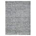 Shahbanu Rugs Light Gray, Sari Silk with Textured Wool, Psefas Square Design Hand Knotted, Oriental Rug (9'0" x 12'3")
