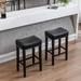 Wooden Height 29" Backless Faux Leather Stools,Set of 2