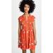 Free People Dresses | Free People Dress Greatest Day Smocked Button Down Orange Floral Mini | Color: Orange/Red | Size: Xs