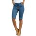 Plus Size Women's Invisible Stretch® Contour Bermuda Short by Denim 24/7 in Medium Wash (Size 40 W)