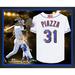 Mike Piazza White New York Mets Framed Autographed Mitchell & Ness Authentic Jersey Collage with "HOF 2016" Inscription