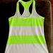 Lululemon Athletica Tops | Lululemon Cool Racer Back Size 10 Neon Green/Yellow Stripe | Color: Green/White | Size: 10