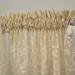 Lilijan Home & Curtain Cream Lace Classic Sheers Curtain Panels, Sheer Window Curtain, Shabby Chic Polyester in White/Brown | 132 H x 52 W in | Wayfair