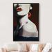 IDEA4WALL Women's Framed Canvas Print Wall Art Stylish Woman w/ Lipstick In Lipstick People Fashion Illustrations Modern Art Glam Portrait Dramatic Canvas | Wayfair