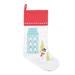 Hashtag Home Aqua House & Snowman Printed & Embellished Christmas Stocking Cotton in Blue/Red/White | 20 H x 8.5 W in | Wayfair