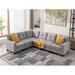 Gray Sectional - Latitude Run® Modular Reversible L-shaped Corner Sectional Sofa Polyester | 33 H x 106 W x 82 D in | Wayfair