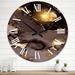 East Urban Home Oversized Glam Fluid Marble Compositions V Wall Clock Metal in White | 36 H x 36 W x 1 D in | Wayfair