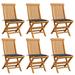 VidaXL Patio Chairs Outdoor Bistro Folding Chair w/ Cushions Solid Wood Teak in Gray | 35.04 H x 18.5 W x 23.62 D in | Wayfair 3065590