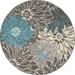 Nourison Passion 5' Round Charcoal and Blue Area Rug - Nourison PASSN