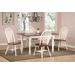 "Sunset Trading Andrews 5 Piece 60"" Rectangular Extendable Dining Set, Windsor Arrowback Windsor Chairs, Butterfly Leaf Table, Antique White/Chestnut Brown Wood, Seats 4, 6 - Sunset Trading PK-ADW3660-820-AW5P"