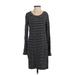 Ann Taylor LOFT Outlet Casual Dress: Gray Stripes Dresses - Women's Size X-Small