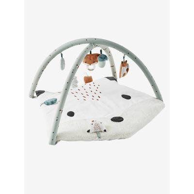 Baby Activity-Decke mit Spielbogen „Fuchs“ graugrün von vertbaudet