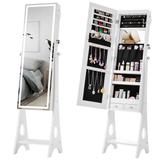 Fashion and Simple Jewelry Storage Mirror Cabinet With LED Lights, Luxurious interior for Living Room Or Bedroom