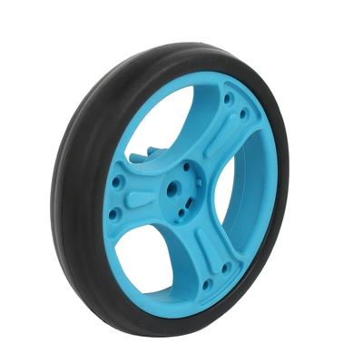 150mm Diameter Plastic Single Wheel Pulley Rolling Roller Blue 8x25mm - Black, Blue