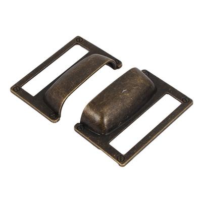 File Drawer Handle Pull Label Tag Name Card Holder Bronze Tone - Bronze Tone - 80x52mm, 2pcs