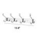 Stainless Steel Wall Mounted 4 Hooks Hanging Towel Cloth Rack Holder - Silver Tone