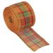 2 Inch Wide 6.56 Yards Gingham Ribbon Wired Edge, Orange and Green - 2 inch x 6.56 Yard (W*L)