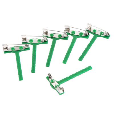 Plastic Safety Pins Corsage Buttonhole 25mm Width, Green Pack of 50