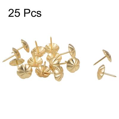 Upholstery Nails Tacks 16mm Head Dia 20mm Length Golden 25 Pcs - 25 Pieces