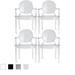 Set of 4 Modern Plastic Chairs Designer Dining Molded Transparent Crystal For Kitchen Bedroom Accent With Arms Patio