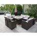 Outdoor Wicker Sofa Patio Collection with Fire Pit Table