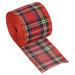 2.36 Inch Wide 6.56 Yards Gingham Ribbon Wired Edge, Red Green Yellow - 2.36 inch x 6.56 Yard (W*L)