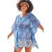 Plus Size Women's Jade Printed Tunic Dress by Swimsuits For All in Blue Tie Dye (Size 18/20)