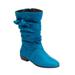 Wide Width Women's The Heather Regular Calf Boot by Comfortview in Teal (Size 10 1/2 W)